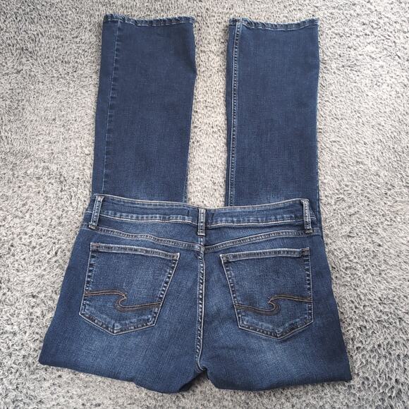Silver Jeans Women 31x33 Blue Suki Slim Bootcut Stretch Denim Mid Rise Casual - Picture 1 of 10